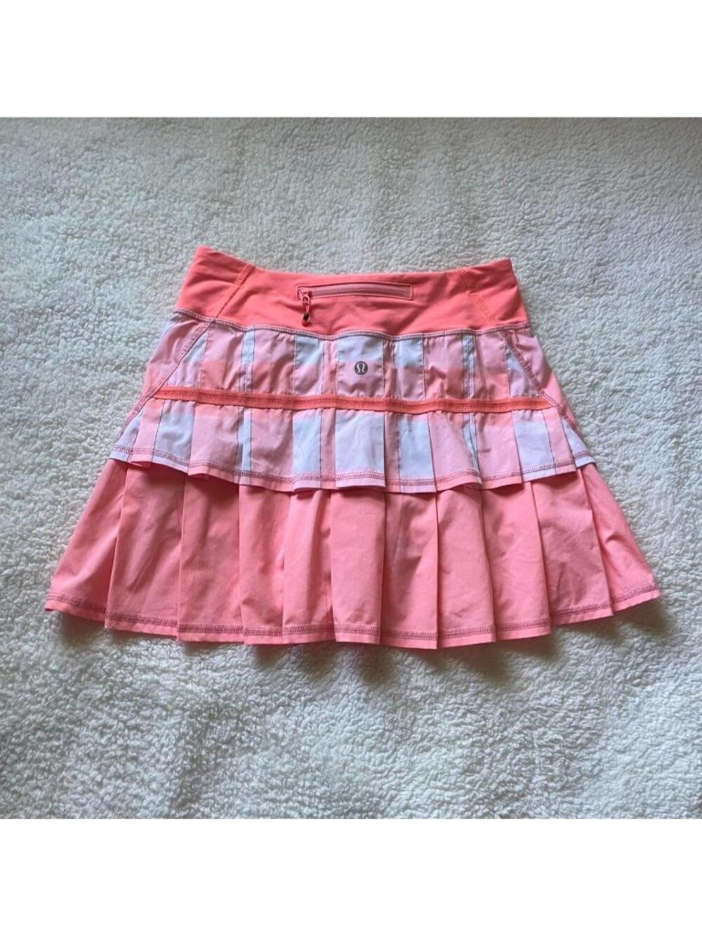 Lululemon coral pink plaid tennis skirt